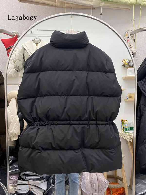 Lagabogy novi ženski zimski bijeli prsluk s pačjim puhom Jednostavan ležeran širok jesenski topli prsluk ženski bez rukava otporan na vjetar