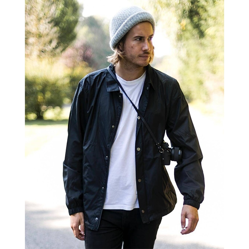 Neilona Hip Hop Streetwear Plain Black Coach Jaka Vintage ūdensizturīgs viegls vējjaka vīriešiem