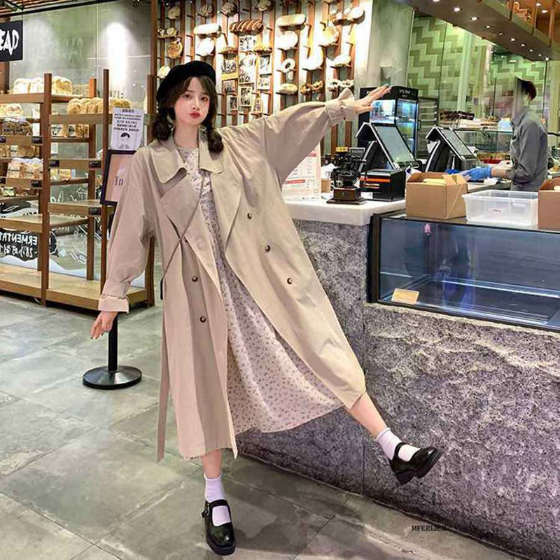 Veličina 6XL 150 kg Jesen Proljeće Vintage ženski trenč kaput Ležerni crni bež kaput Ženska vjetrovka dugih rukava veće veličine