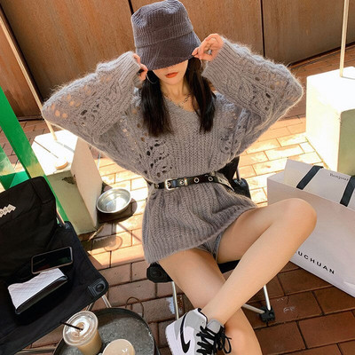 Uued Korea stiilis kootud Crewneck Fashion Pullover kampsunid naistele Mantlid Naiste kašmiirist kampsun Trend Vintage pikkade varrukatega