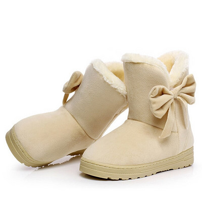 Sieviešu sniega zābaki Ziemas apavi silti ikdienas ādas puszābaki Sieviešu tauriņš Neslīdošs plīša zamšādas apavi Neslīdoši modes sieviešu apavi Jaunums