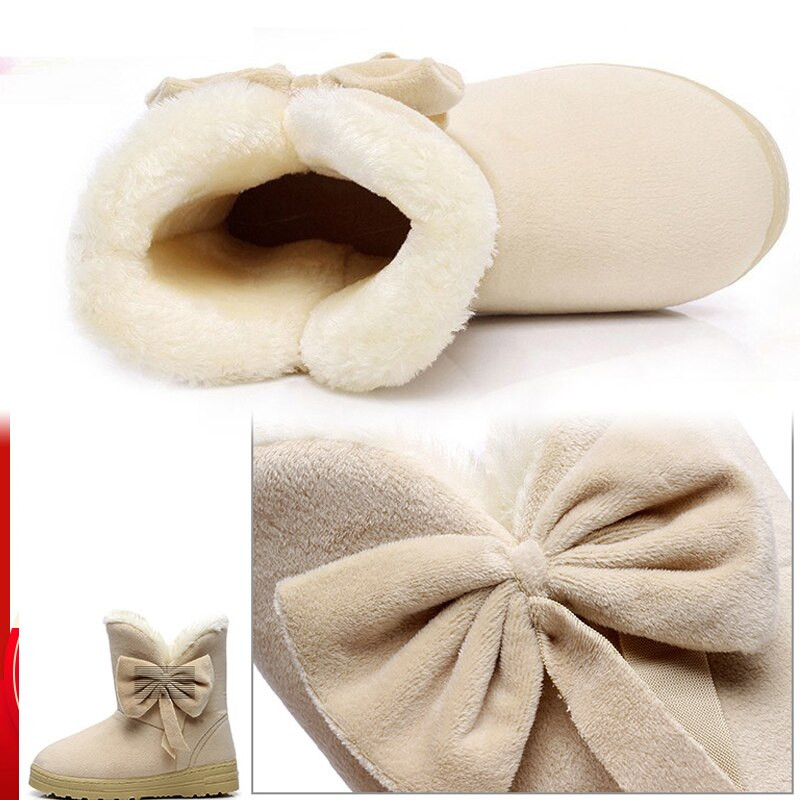 Sieviešu sniega zābaki Ziemas apavi silti ikdienas ādas puszābaki Sieviešu tauriņš Neslīdošs plīša zamšādas apavi Neslīdoši modes sieviešu apavi Jaunums