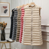 NewBang 4XL dugi prsluk Ženski ultra lagani donji prsluk Ženski lagani prsluk Ženski donji kaput Dugi uski bez rukava