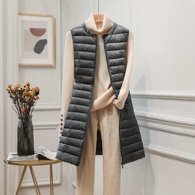 NewBang 4XL dugi prsluk Ženski ultra lagani donji prsluk Ženski lagani prsluk Ženski donji kaput Dugi uski bez rukava