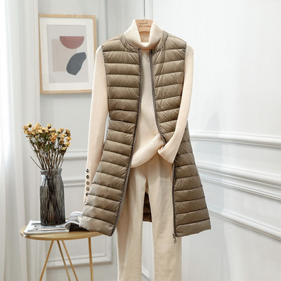 NewBang 4XL dugi prsluk Ženski ultra lagani donji prsluk Ženski lagani prsluk Ženski donji kaput Dugi uski bez rukava