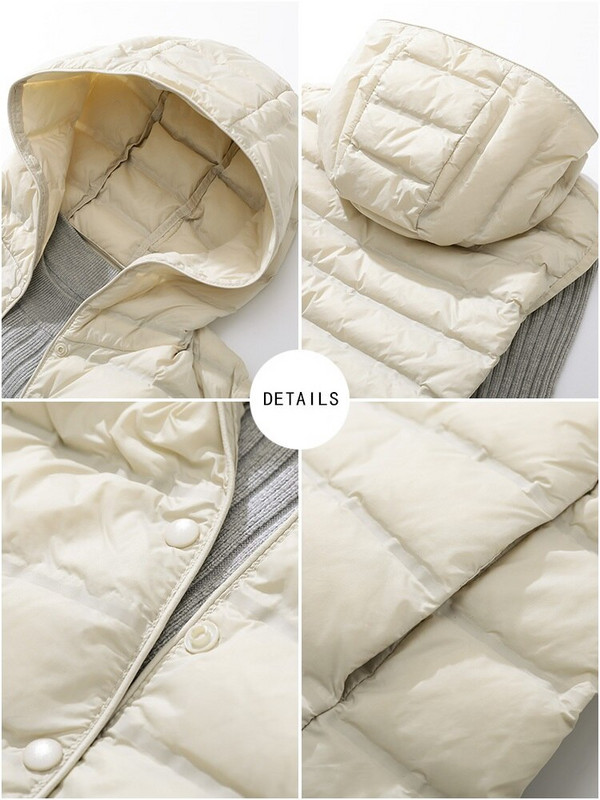 NewBang Γυναικείο μακρύ γιλέκο εξαιρετικά ελαφρύ πουπουλένιο αμάνικο με κουκούλα ματ ύφασμα Γυναικείο πουπουλένιο γιλέκο χωρίς ράψιμο