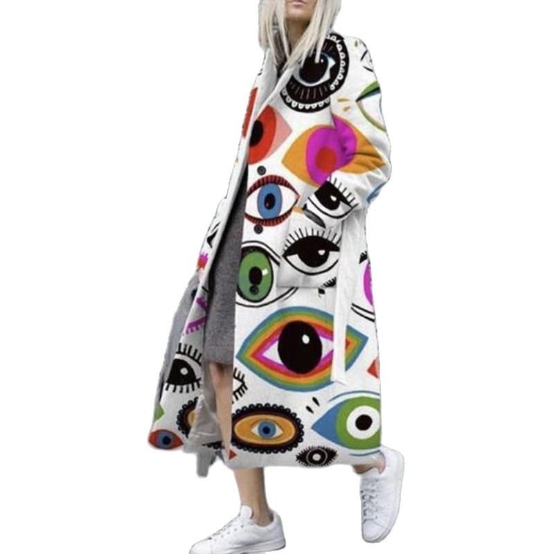 Jauna stila Multicolor Beltless Hit Color Street Fried Street Ārējā tirdzniecība Karikatūra Anime vējjaka rudens sieviešu apģērbiem