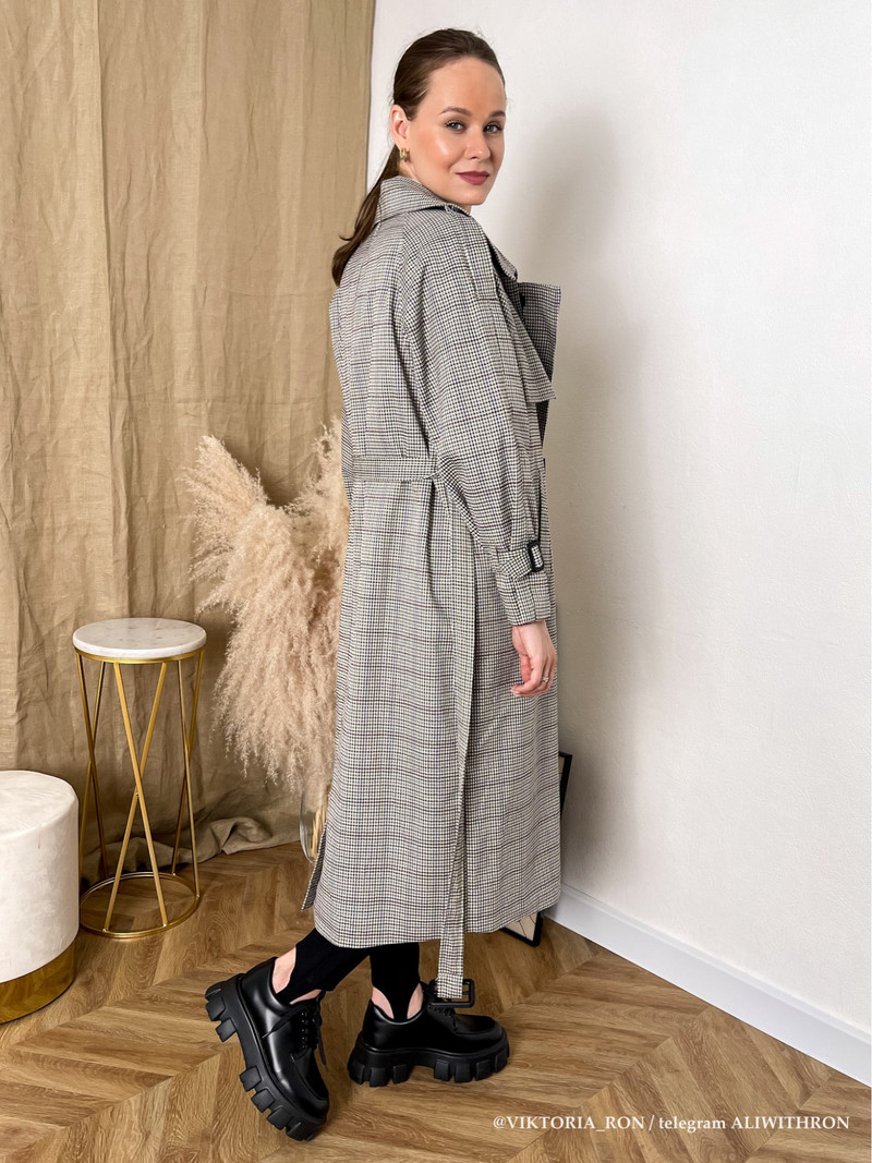 Mrežasta crvena karirana vjetrovka, ženska jakna srednje dužine u korejskom stilu za proljeće i jesen, popularni kaput na dvostruko kopčanje