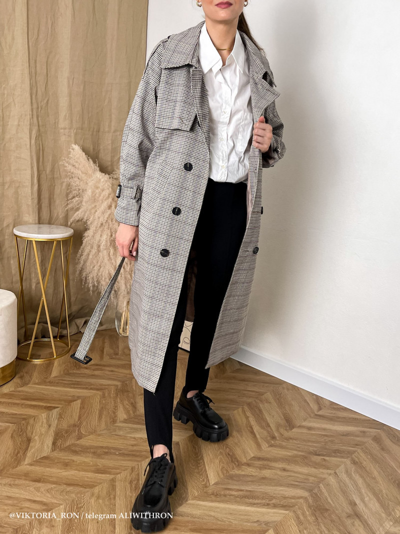 Mrežasta crvena karirana vjetrovka, ženska jakna srednje dužine u korejskom stilu za proljeće i jesen, popularni kaput na dvostruko kopčanje