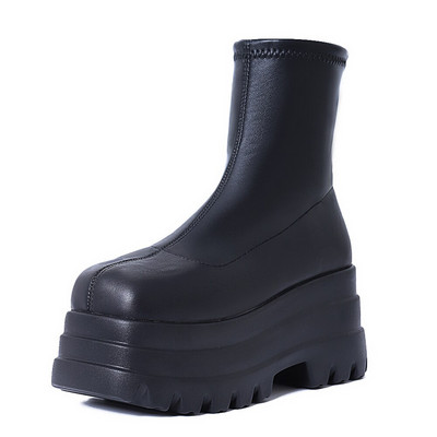 Lapolaka 2022 Hot Fashion Platform Boots Bieza Papēža Puszābaki Punk Goth Style Forši meiteņu zābaki Rudens Street Sieviešu zābaki Kurpes
