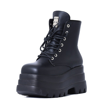 Lapolaka 2022 Hot Fashion Platform Boots Bieza Papēža Puszābaki Punk Goth Style Forši meiteņu zābaki Rudens Street Sieviešu zābaki Kurpes