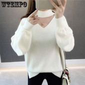 Το πουλόβερ με λαιμόκοψη V με λαιμόκοψη είναι λεπτό και απλό για τις μετακινήσεις Οι κυρίες μπορούν να φορέσουν γυναικείο στυλ έξω τον χειμώνα