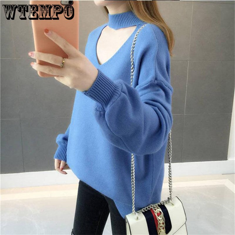 Το πουλόβερ με λαιμόκοψη V με λαιμόκοψη είναι λεπτό και απλό για τις μετακινήσεις Οι κυρίες μπορούν να φορέσουν γυναικείο στυλ έξω τον χειμώνα