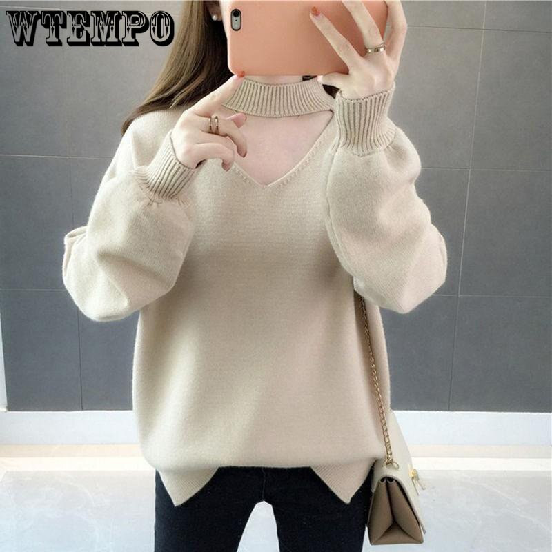Το πουλόβερ με λαιμόκοψη V με λαιμόκοψη είναι λεπτό και απλό για τις μετακινήσεις Οι κυρίες μπορούν να φορέσουν γυναικείο στυλ έξω τον χειμώνα