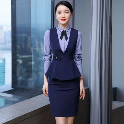 Naviu visokokvalitetno modno žensko odijelo 2022., dvodijelni set, prsluk i suknja, svečana uniforma, uredska odjeća