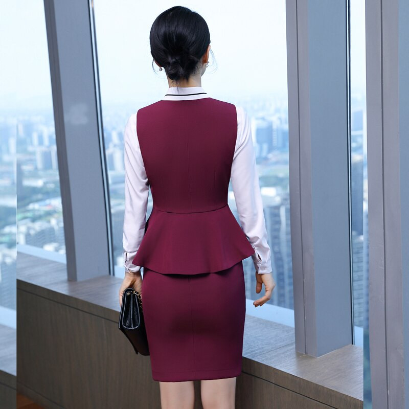 Naviu visokokvalitetno modno žensko odijelo 2022., dvodijelni set, prsluk i suknja, svečana uniforma, uredska odjeća