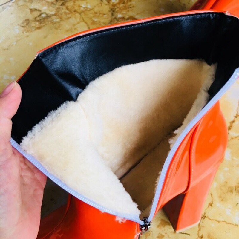 SIMLOVEYO 2022 Γυναικεία μποτάκια με φερμουάρ Πλατφόρμες με στρογγυλά δάχτυλα Candy Color Punk Chunky Heel US12 Κίτρινο Πράσινο Μωβ Πορτοκαλί A4367