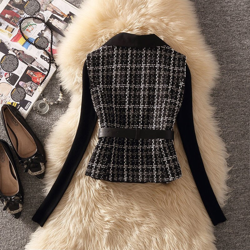 Ženska vesta Elegantna uredska dama Vunena vesta u korejskom stilu s V-izrezom Kaputi Ležerni gornji dijelovi Zima Proljeće Sakoi bez rukava