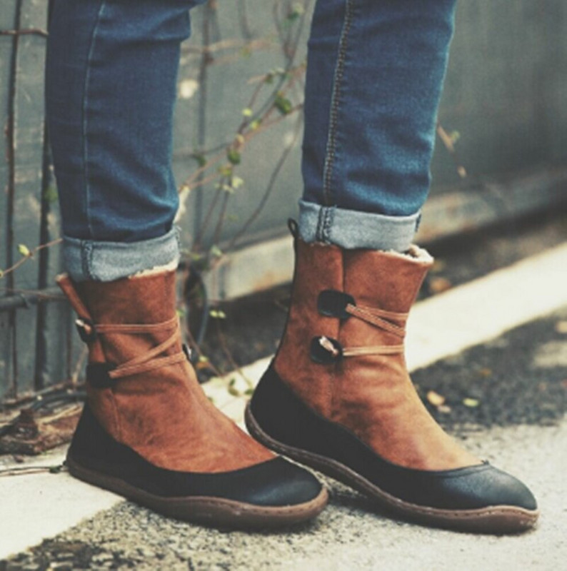 Γυναικεία μποτάκια 2020 Νέο Φθινοπωρινό Χειμώνα Ζεστό κοντό βελούδινο γυναικείο ρετρό μίξ χρώμα Γυναικεία παπούτσια Γυναικεία πλακέ εξωτερικού χώρου μεγάλο μέγεθος