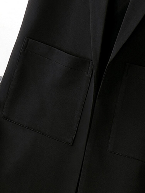 FTLZZ Summer New γυναικείο σιφόν πέτο μονόχρωμο μακρύ γιλέκο σακάκι Γυναικείο παλτό Γυναικείο ανοιξιάτικο χαλαρό αμάνικο κλασικό γιλέκο