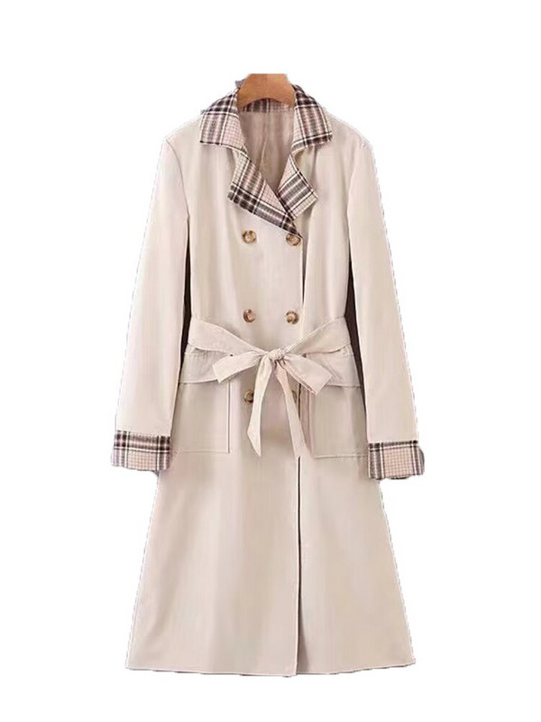 ZACK RAIN Ženska vjetrovka s dvostrukim kopčanjem s kontrastnim remenom i remenom 2022. Ženski kaput jesen/zima Elegantna široka ženska vanjska odjeća