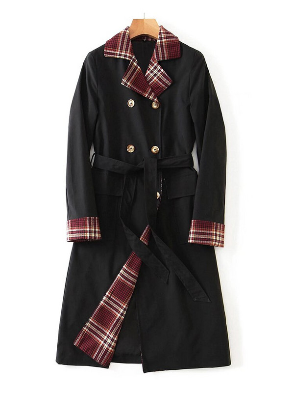 ZACK RAIN Ženska vjetrovka s dvostrukim kopčanjem s kontrastnim remenom i remenom 2022. Ženski kaput jesen/zima Elegantna široka ženska vanjska odjeća