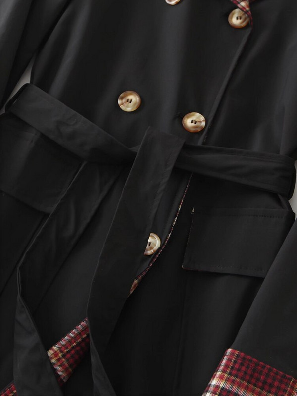 ZACK RAIN Ženska vjetrovka s dvostrukim kopčanjem s kontrastnim remenom i remenom 2022. Ženski kaput jesen/zima Elegantna široka ženska vanjska odjeća