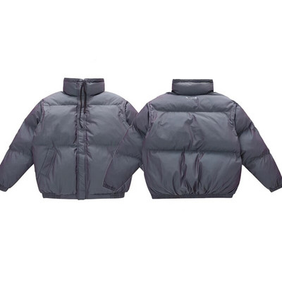 Divu līniju biezs parka ziemas mētelis vīriešiem āra jakas Hip Hop brīvi lielizmēra virsdrēbes Sieviešu vintage siltie topi Īss mētelis