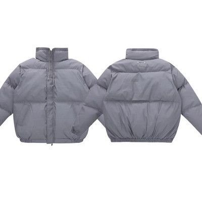 Divu līniju biezs parka ziemas mētelis vīriešiem āra jakas Hip Hop brīvi lielizmēra virsdrēbes Sieviešu vintage siltie topi Īss mētelis