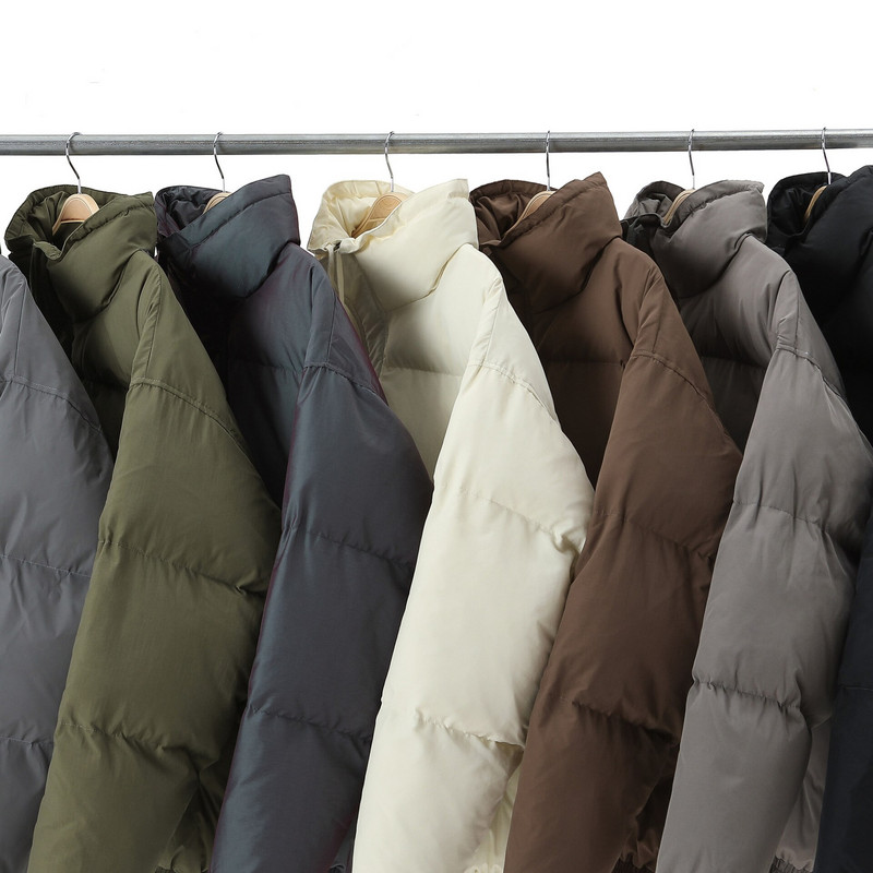 Divu līniju biezs parka ziemas mētelis vīriešiem āra jakas Hip Hop brīvi lielizmēra virsdrēbes Sieviešu vintage siltie topi Īss mētelis