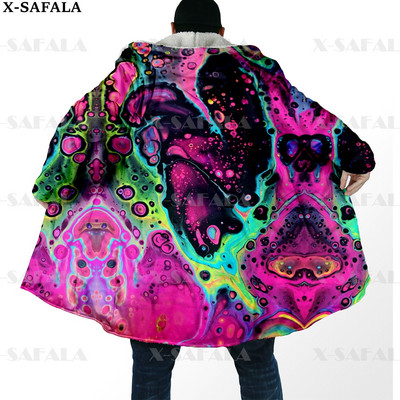 Hipiju psihodēliskas krāsas Trippy Print biezs, silts apmetnis vīriešu mētelis, vēja necaurlaidīgs vilnas apmetnis ar kapuci-10