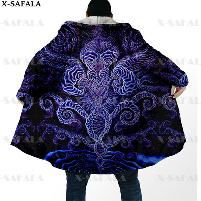 Hipiju psihodēliskas krāsas Trippy Print biezs, silts apmetnis vīriešu mētelis, vēja necaurlaidīgs vilnas apmetnis ar kapuci-10