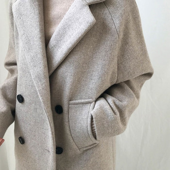 Γυναικεία Trench Double Breasted Winter Long Style Casual πανωφόρι με φαρδιά μέση Γυναικεία κορεάτικη μόδα Δημοφιλή παλτό αναψυχής