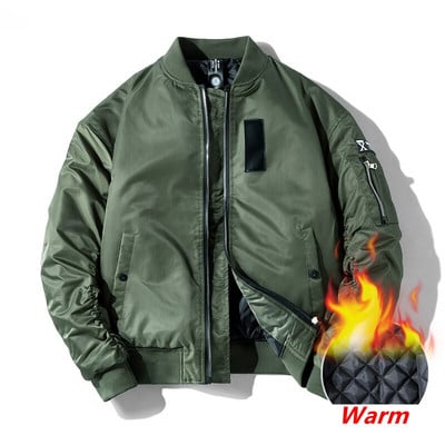 Ανδρικό κλασικό MA-1 Bomber Jacket Φθινοπωρινό Χειμώνα Ανδρικό μακρυμάνικο παχύ παλτό πιλότου πτήσης Στρατιωτικό ανεμοφράκτη για ζευγάρια μπέιζμπολ