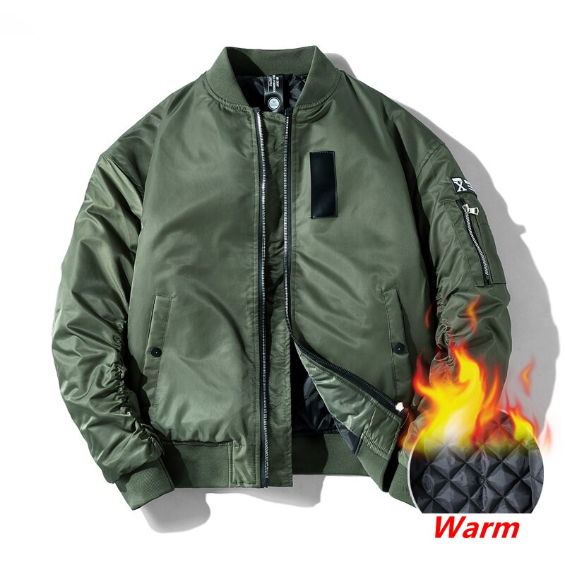 Ανδρικό κλασικό MA-1 Bomber Jacket Φθινοπωρινό Χειμώνα Ανδρικό μακρυμάνικο παχύ παλτό πιλότου πτήσης Στρατιωτικό ανεμοφράκτη για ζευγάρια μπέιζμπολ