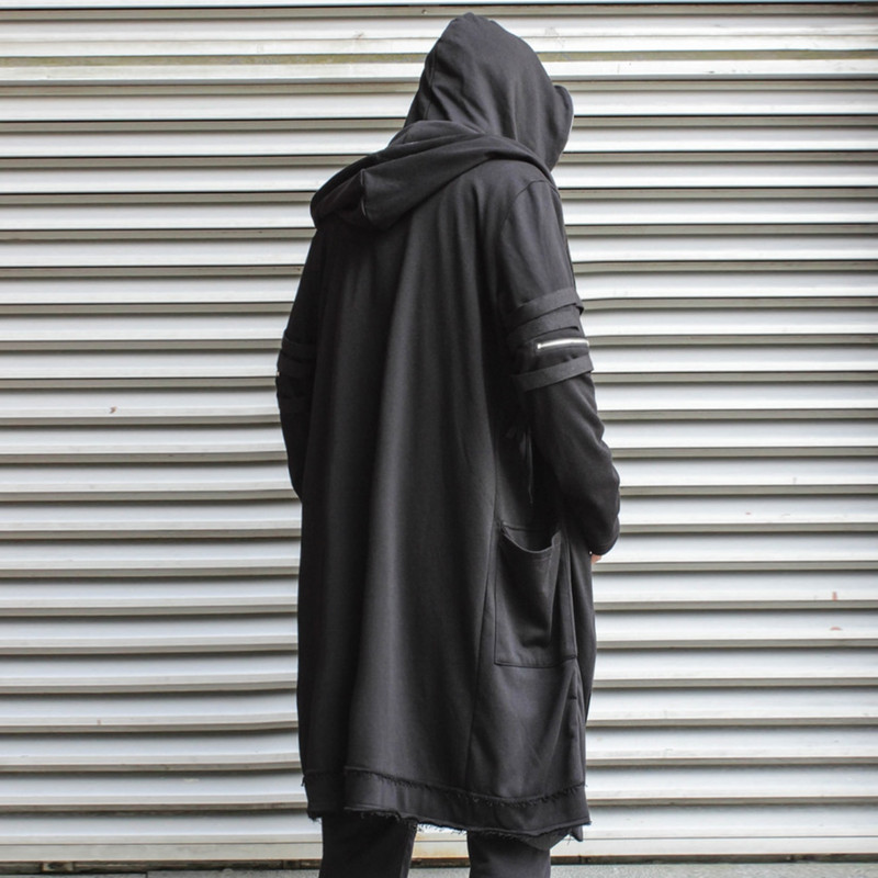 11 BYBB'S DARK Wizard Cape Cloak Lažna dvostruka jakna Muška Gothic Punk Streetwear Jakna Kaputi Tactical Function Hoody Vjetrovka