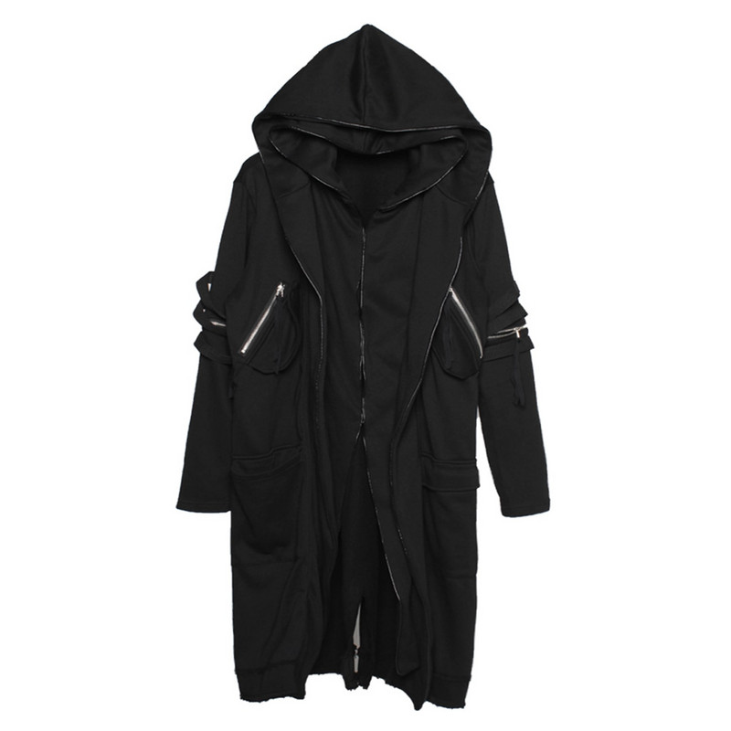 11 BYBB'S DARK Wizard Cape Cloak Lažna dvostruka jakna Muška Gothic Punk Streetwear Jakna Kaputi Tactical Function Hoody Vjetrovka