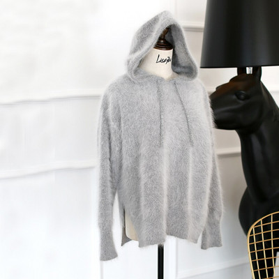 2019 Top Fashion Soft Pure Mink Cashmere pulóver dzseki kapucnival és zsinórral valódi nerc kasmír pulóverek tbsr291