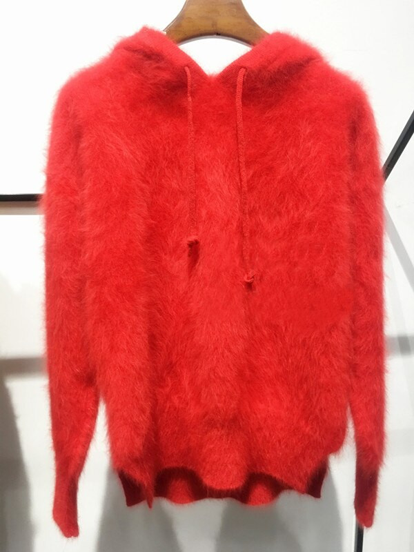 Vrhunska modna jakna od mekanog kašmira od čistog nerca za 2019. s kapuljačom i uzicama, puloveri od pravog nerca od kašmira tbsr291