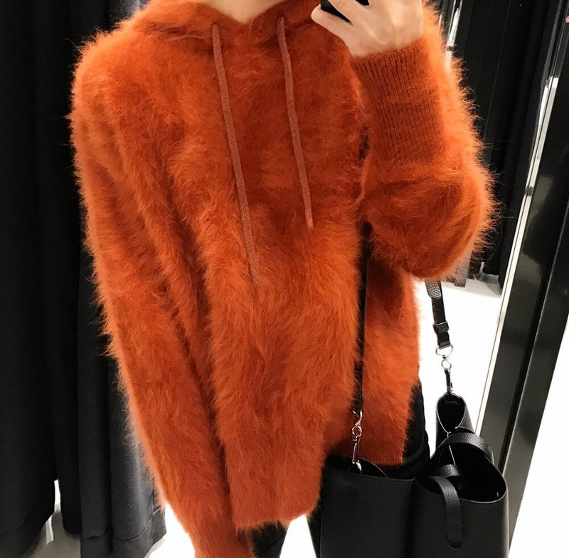 Vrhunska modna jakna od mekanog kašmira od čistog nerca za 2019. s kapuljačom i uzicama, puloveri od pravog nerca od kašmira tbsr291