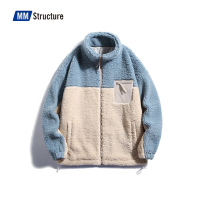 Ziemas mākslīgās kažokādas vilnas Parkas Modes silts sieviešu jēra vilnas mētelis High Street Couple Streetwear Liela izmēra vilnas jaka vīriešiem