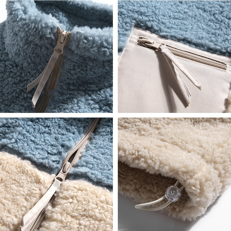 Zimske parke od flisa od umjetnog krzna Modni topli ženski kaput od janjeće vune High Street za par Ulična odjeća Prevelika jakna od flisa za muškarce