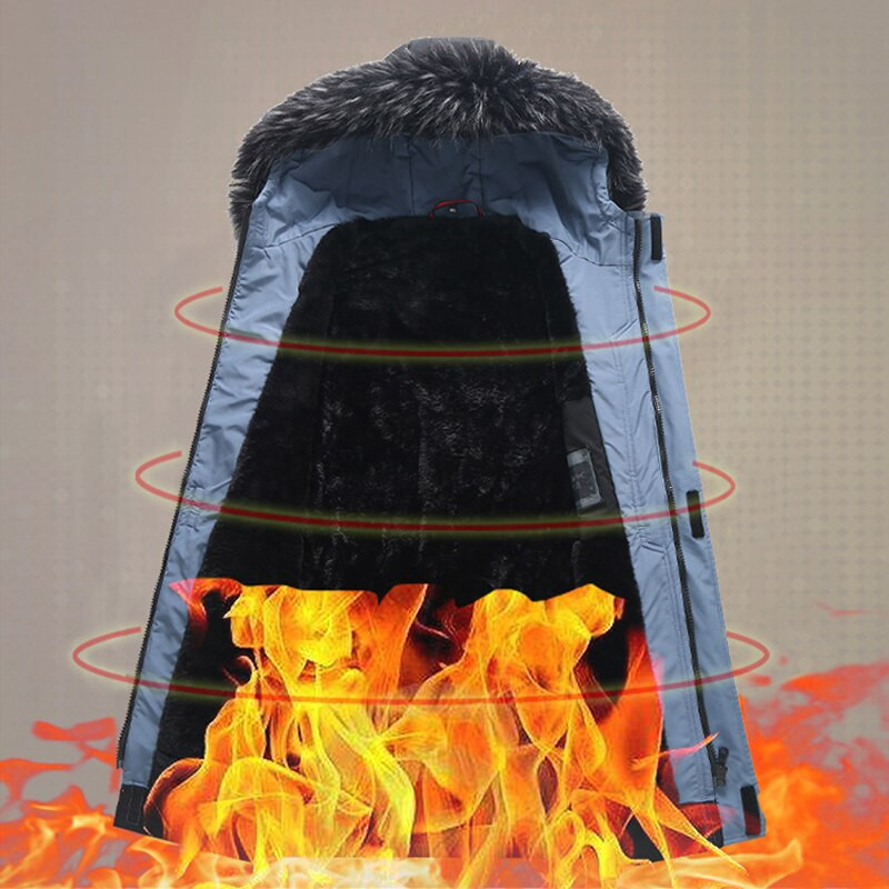 Vīriešu Parka ziemas jaka Vīriešu liela izmēra 12XL 11XL 10XL Modes bieza jaka virsdrēbes Vīriešu liela izmēra mēteļi Bandana