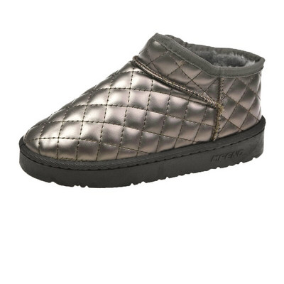 Gležnjače za snijeg od PU kože 2019. Modne plišane ženske zimske tople cipele Čizme za snijeg Ravne udobne natikače Ležerne ženske cipele