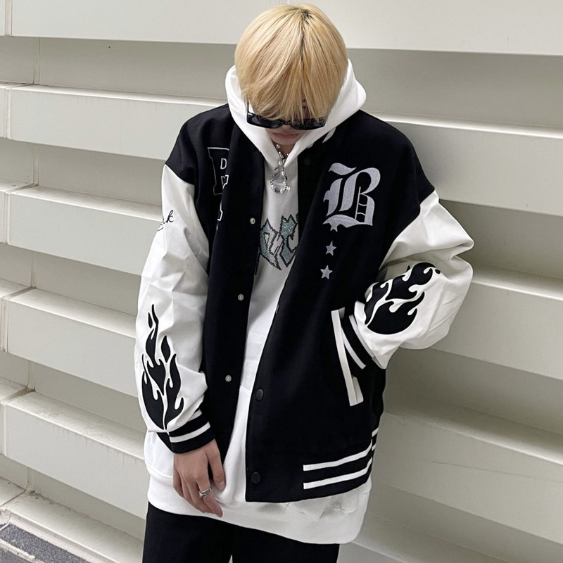 Vintage Varsity jakas Vīriešu modes lielizmēra ar garām piedurknēm College Bomber 2022. gada beisbola mētelis Y2K jaka pārim