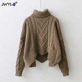 Džemperi ar bruņurupuču apkakli Sieviešu Korejas koledžas Solid Silts Estētisks 2022 Vintage Mājīgs Sieviešu All Match Vienkāršs ziemas tops ar garām piedurknēm