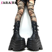 Φθινοπωρινά γοτθικά παπούτσια για γυναίκες 2022 Χειμερινά ψηλοτάκουνα παπούτσια Πλατφόρμας Γυναικείες μπότες Designer Punk Street Halloween Γυναικεία παπούτσια