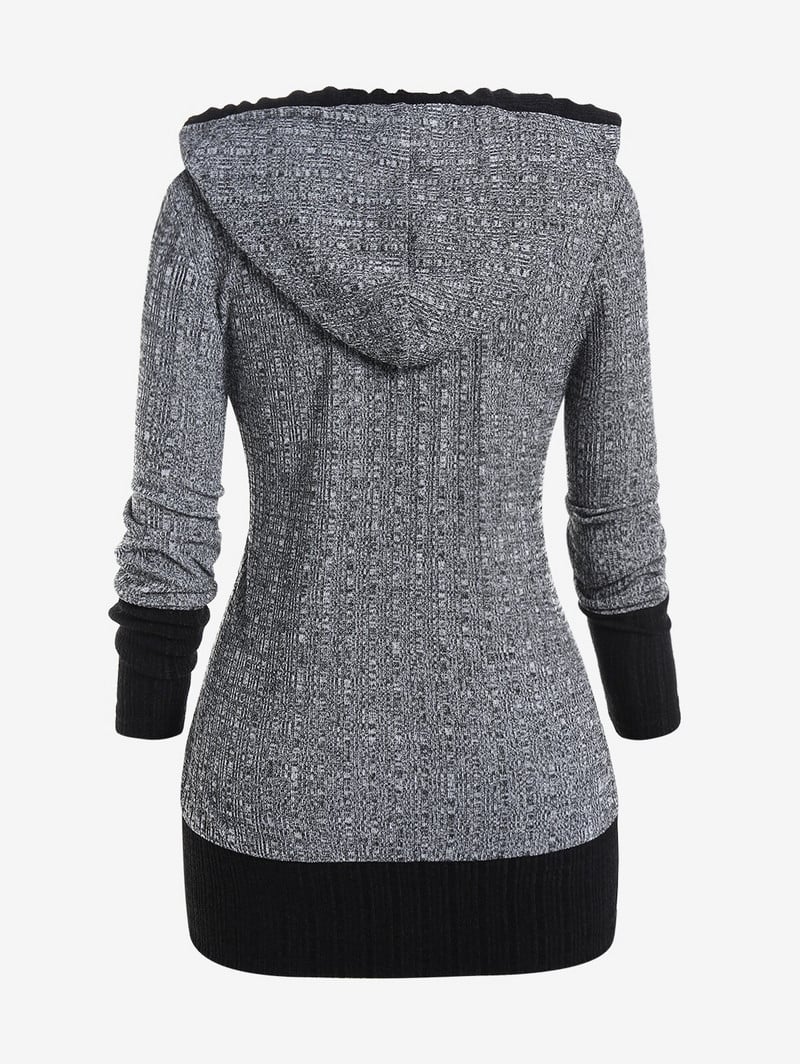 ROSEGAL O veida gredzens Rievots džemperis ar kapuci Sieviešu ikdienišķs Colorblock Pulovers Džemperis Rudens Elastīgs Gars Džemperis Blūzes Topi 4XL