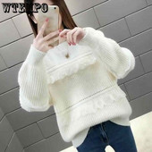 Δαντέλα με στρογγυλή λαιμόκοψη Φαρδύ πουλόβερ Γυναικείο Πλεκτό Πλεκτό Αθλητικά Ενδύματα Ευέλικτο Ξένο Στυλ Λεπτό φθινόπωρο και χειμώνα χονδρική