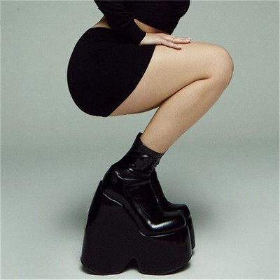 Ženske čizme s platformom Elastična super visoka peta Botas Femininas Debeli donji dio Ženske ulične cipele Ženske gležnjače